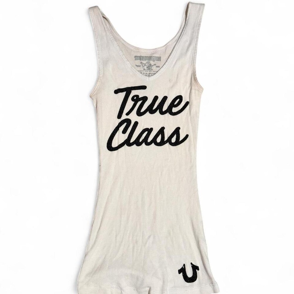 Vintage Black True Religion white tank top #truereligion
